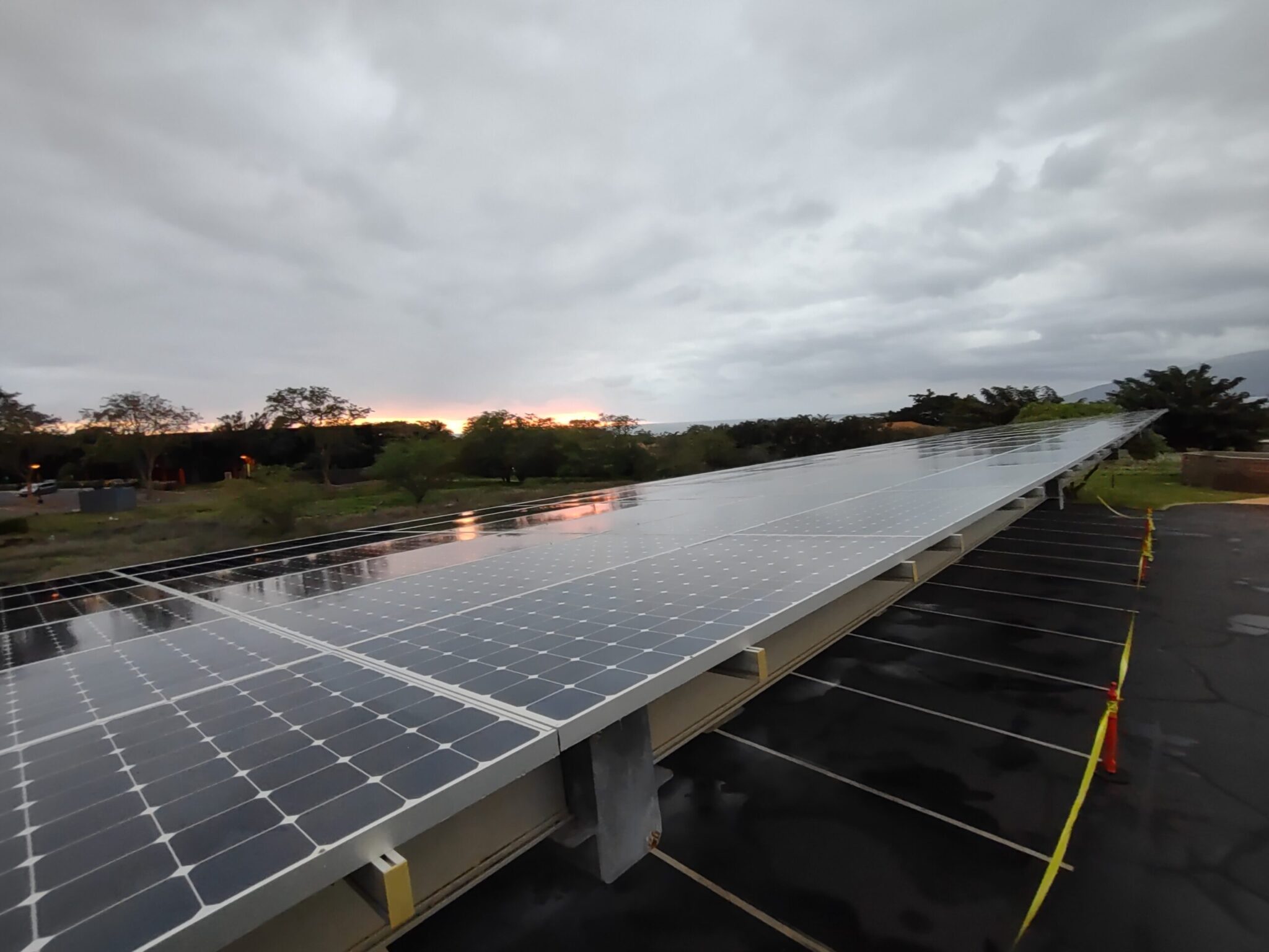 Solar Panel Cleaning Parking Structure